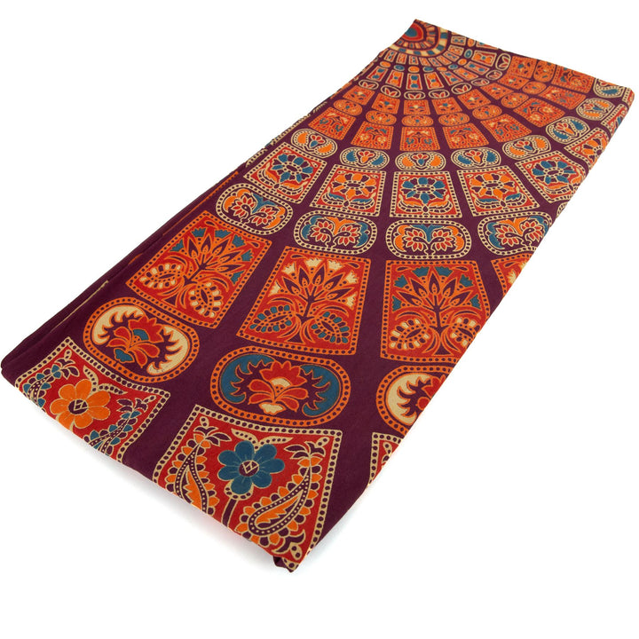 Block Printed Mandala Wall Hanging - Burnt Orange