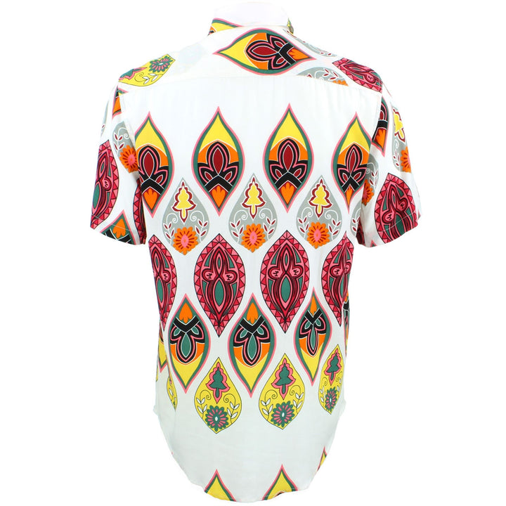 Tailored Fit Short Sleeve Shirt - Multi-coloured Abstract Shapes