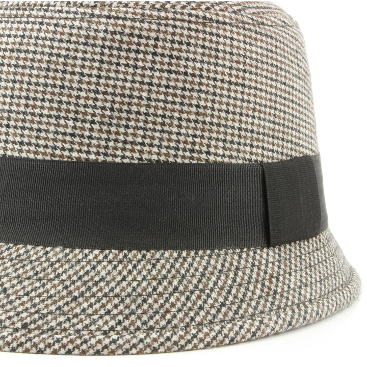 Tweed cloche hat with chunky band - Beige