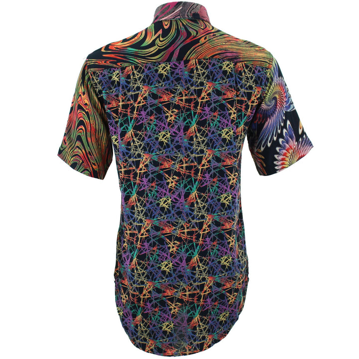 Regular Fit Short Sleeve Shirt - Random Mixed Panel - Abstract