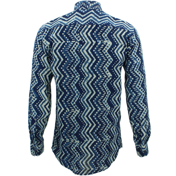 Tailored Fit Long Sleeve Shirt - Block Print - Zig Zags