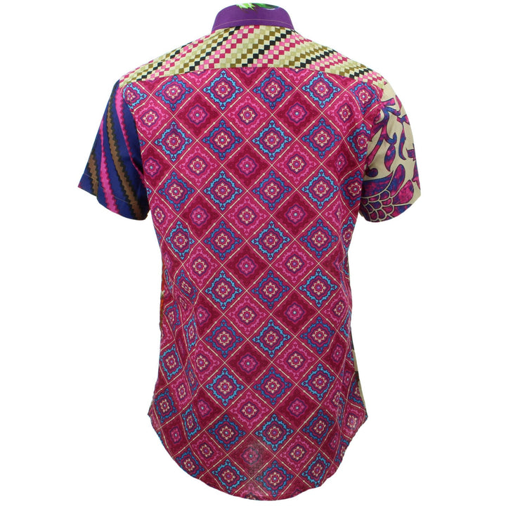 Slim Fit Short Sleeve Shirt - Random Mixed Panel