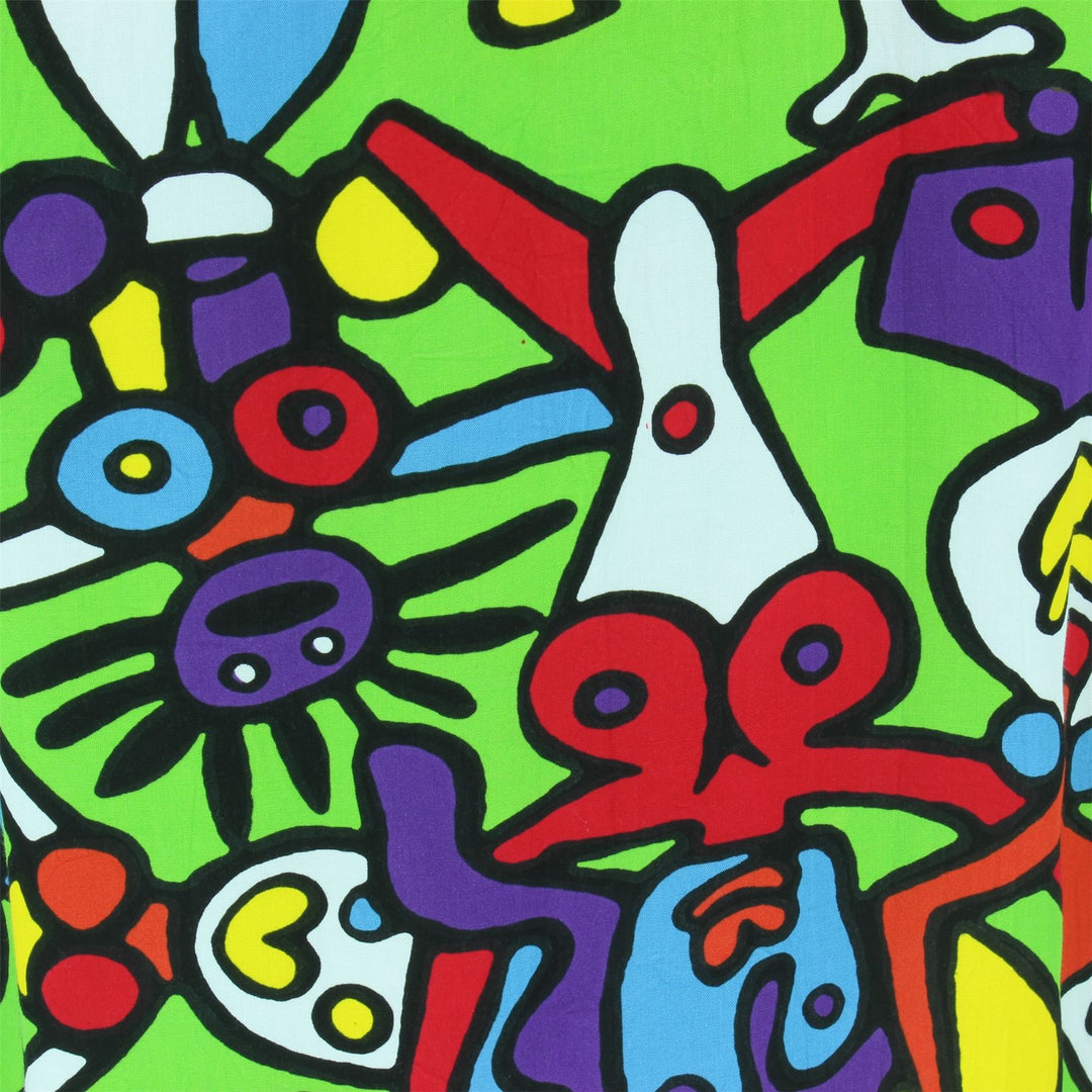 Slim Fit Short Sleeve Rayon Shirt - Tiffy Print - Green