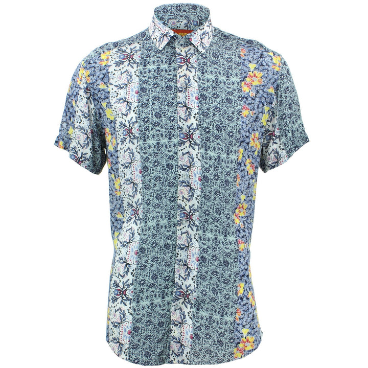 Tailored Fit Short Sleeve Shirt - Floral Stripe