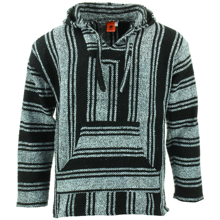 Recycled Mexican Baja Jerga Hoody - Black White