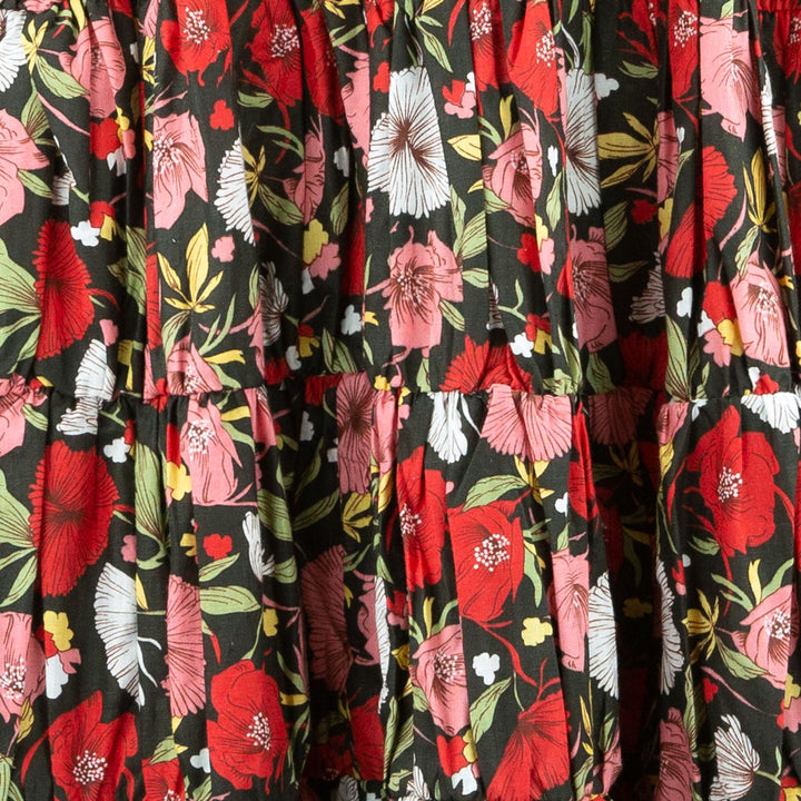 Tier Drop Summer Dress - Avignon Petal Black