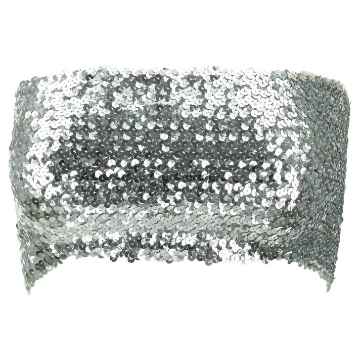 Sequin Boob Tube Top - Silver