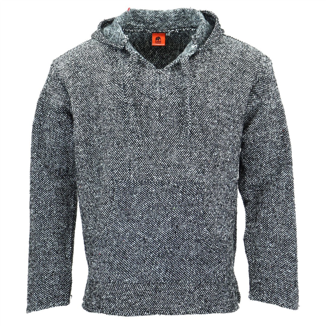 Recycled Mexican Baja Jerga Hoody - White Fleck