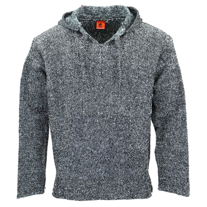 Recycled Mexican Baja Jerga Hoody - White Fleck