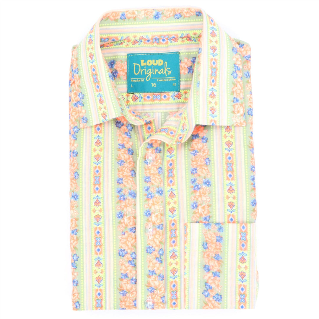 Regular Fit Short Sleeve Shirt - Folk Stripe