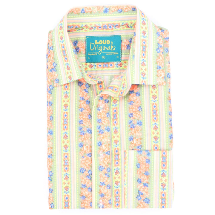 Regular Fit Short Sleeve Shirt - Folk Stripe
