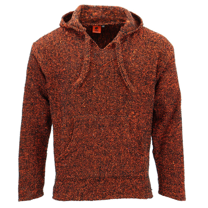 Recycled Mexican Baja Jerga Hoody - Orange Fleck