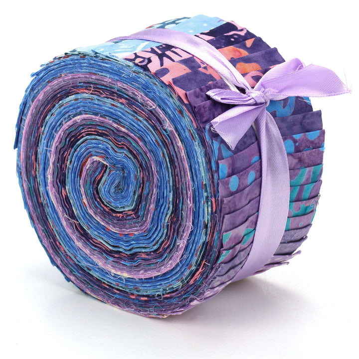 Cotton Batik Pre Cut Fabric Bundles - Jelly Roll  - Tinted with Magic