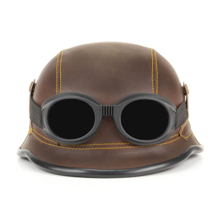 Combat Novelty Festival Helmet with Goggles - Brown