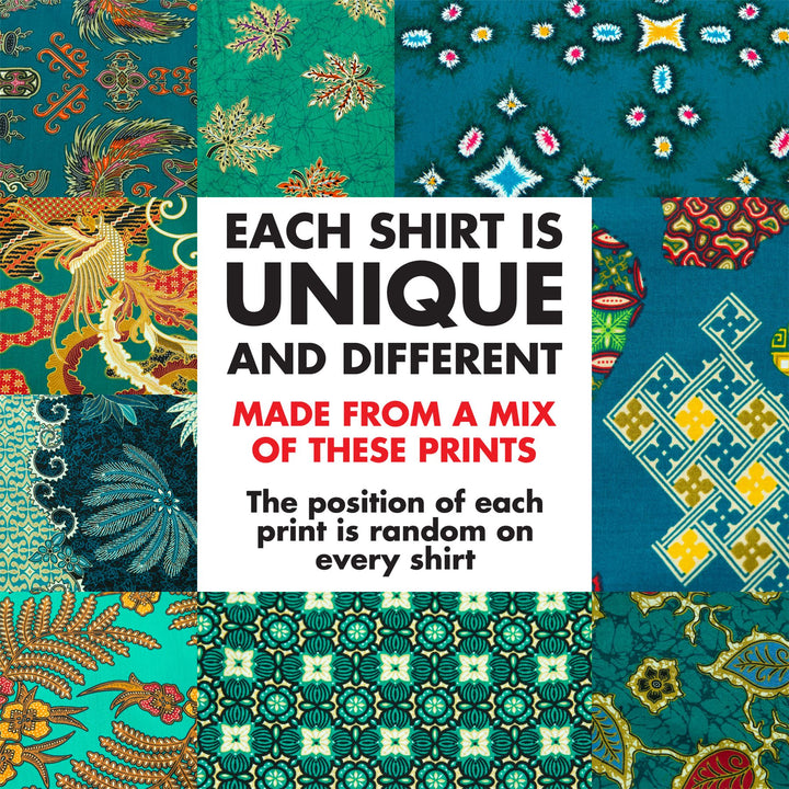 Regular Fit Long Sleeve Shirt - Random Mixed Panel Batik