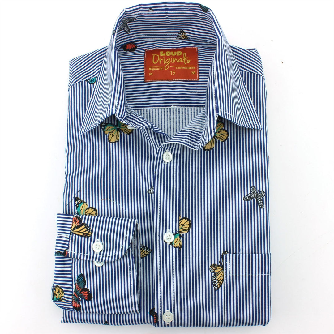 Regular Fit Long Sleeve Shirt - Butterfly Stripes