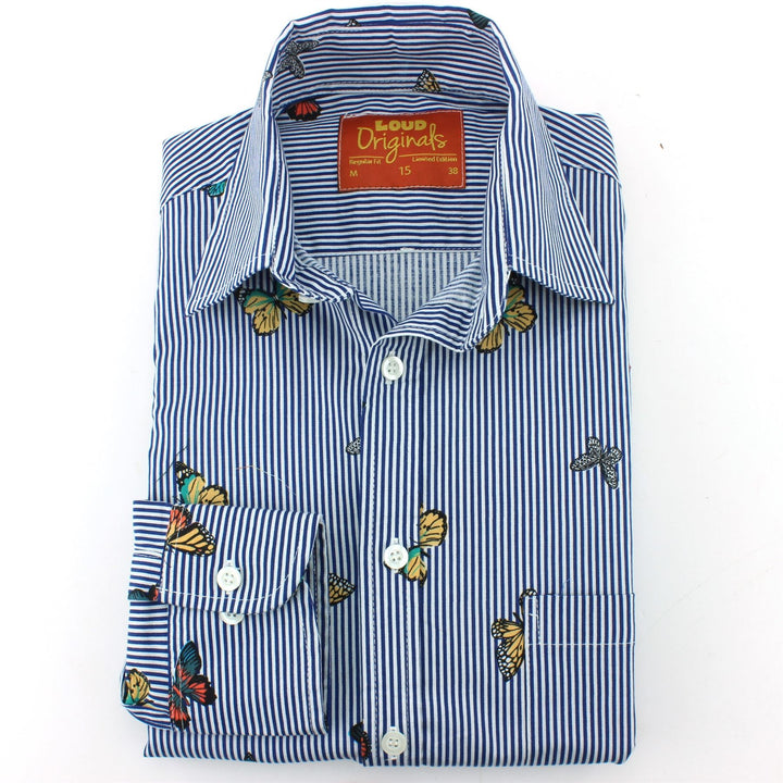 Regular Fit Long Sleeve Shirt - Butterfly Stripes