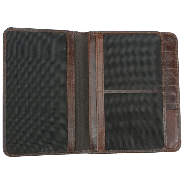 Real Leather Passport Wallet - Brown