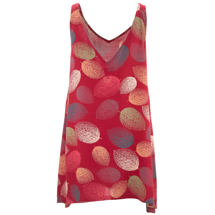 Floaty Asymmetrical Summer Dress  - Coral Leaf