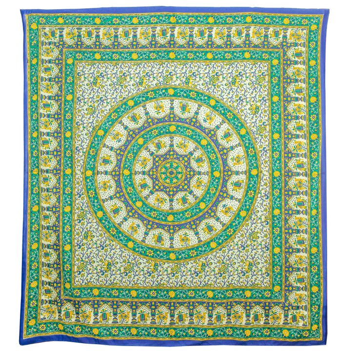 Block Printed Mandala Wall Hanging - Fern