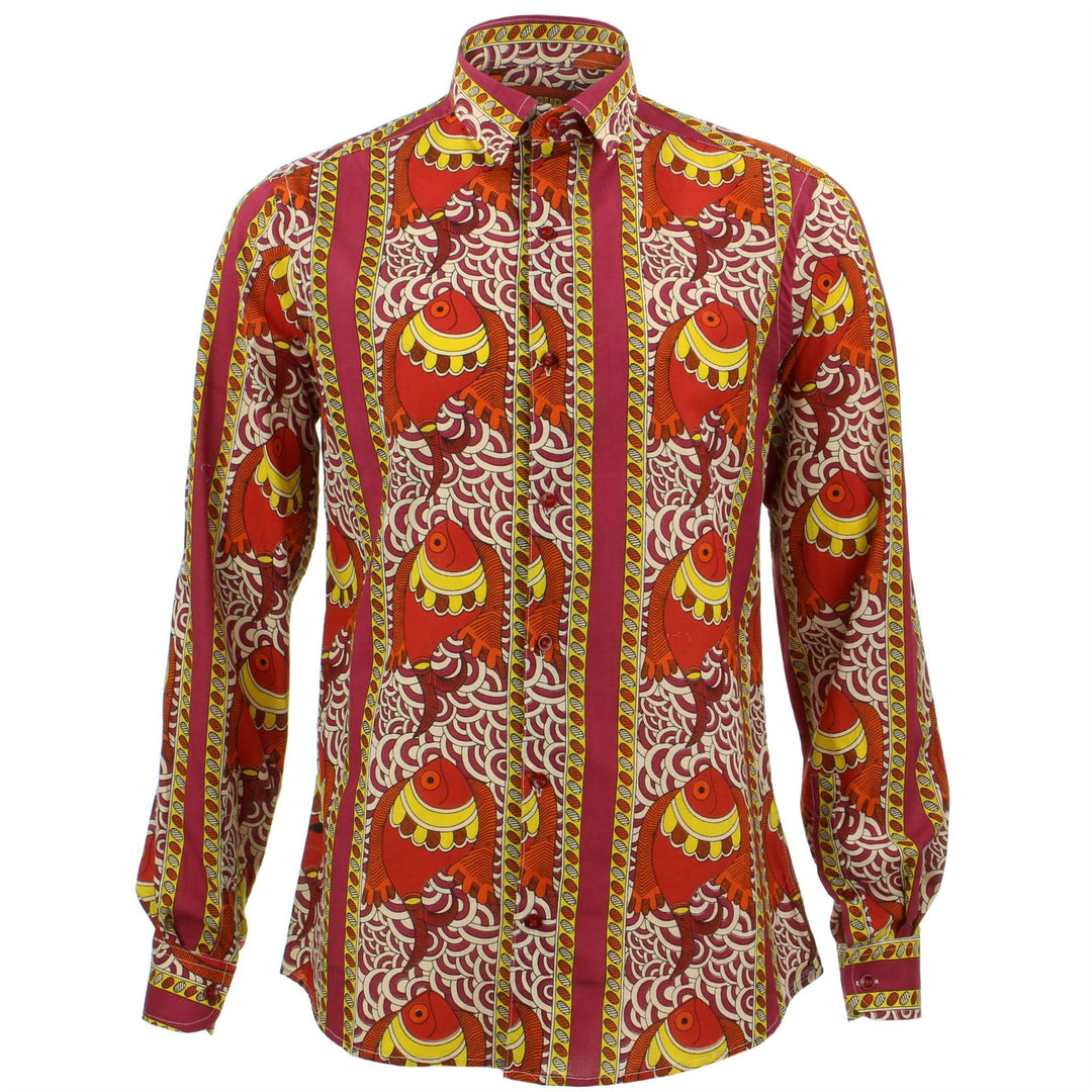 Slim Fit Long Sleeve Shirt - Fire Fish