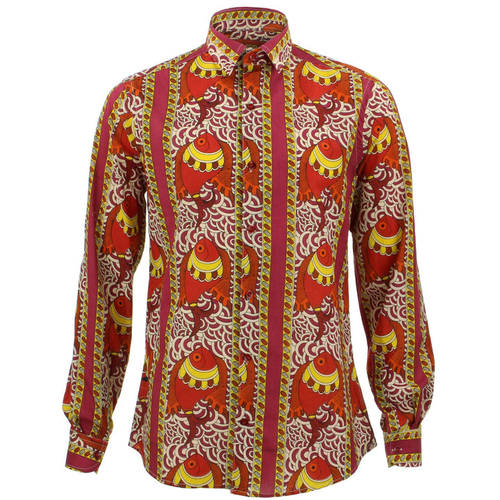 Slim Fit Long Sleeve Shirt - Fire Fish