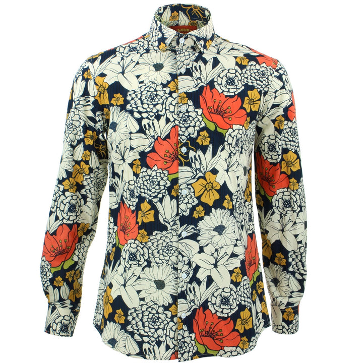 Tailored Fit Long Sleeve Shirt - Bold Japanese Floral