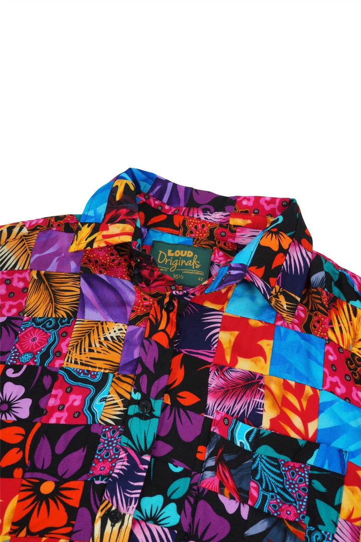 Regular Fit Long Sleeve Shirt - Paradise Patchwork Small