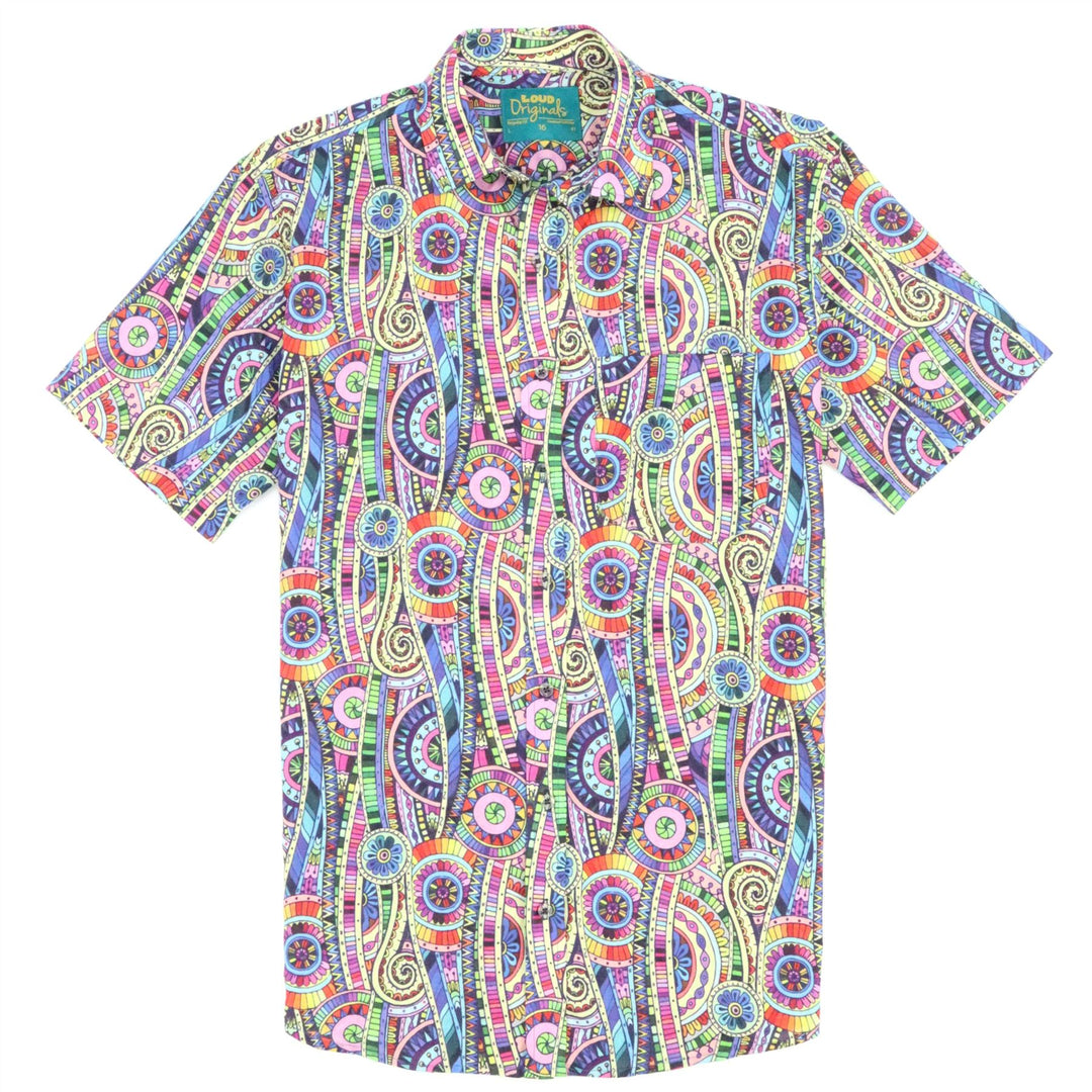 Regular Fit Short Sleeve Shirt - Maze Art