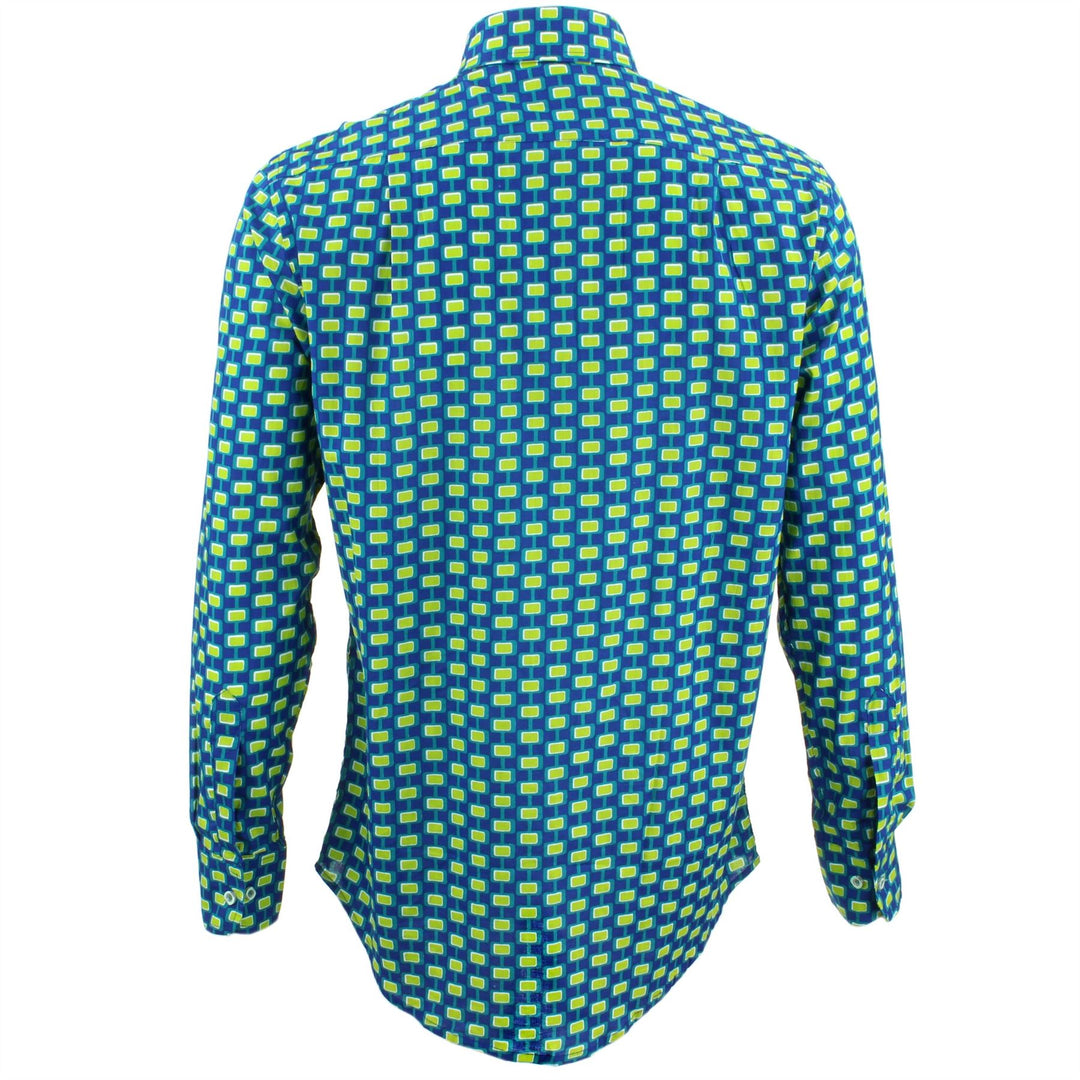 Regular Fit Long Sleeve Shirt - Deep Blue Abstract
