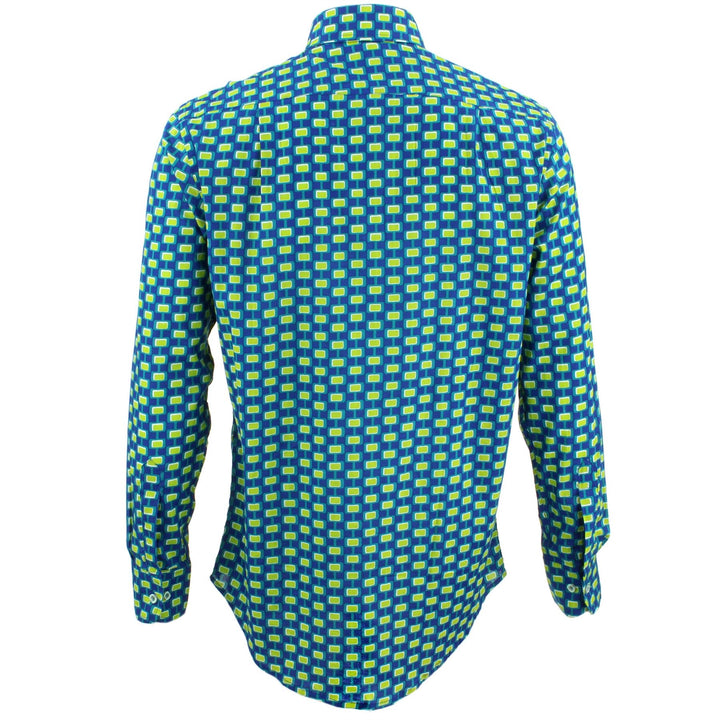 Regular Fit Long Sleeve Shirt - Deep Blue Abstract