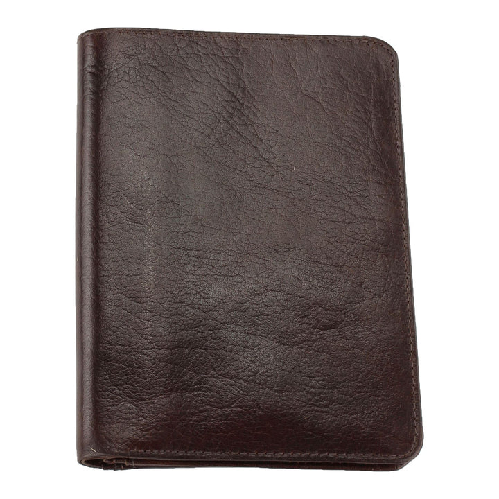 Real Leather Passport Wallet - Brown