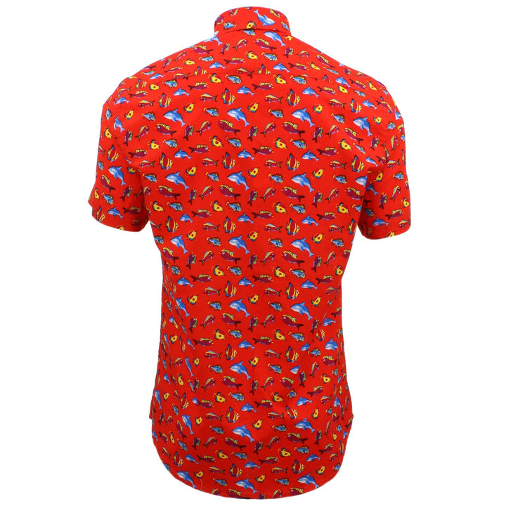 Tailored Fit Short Sleeve Shirt - Fish