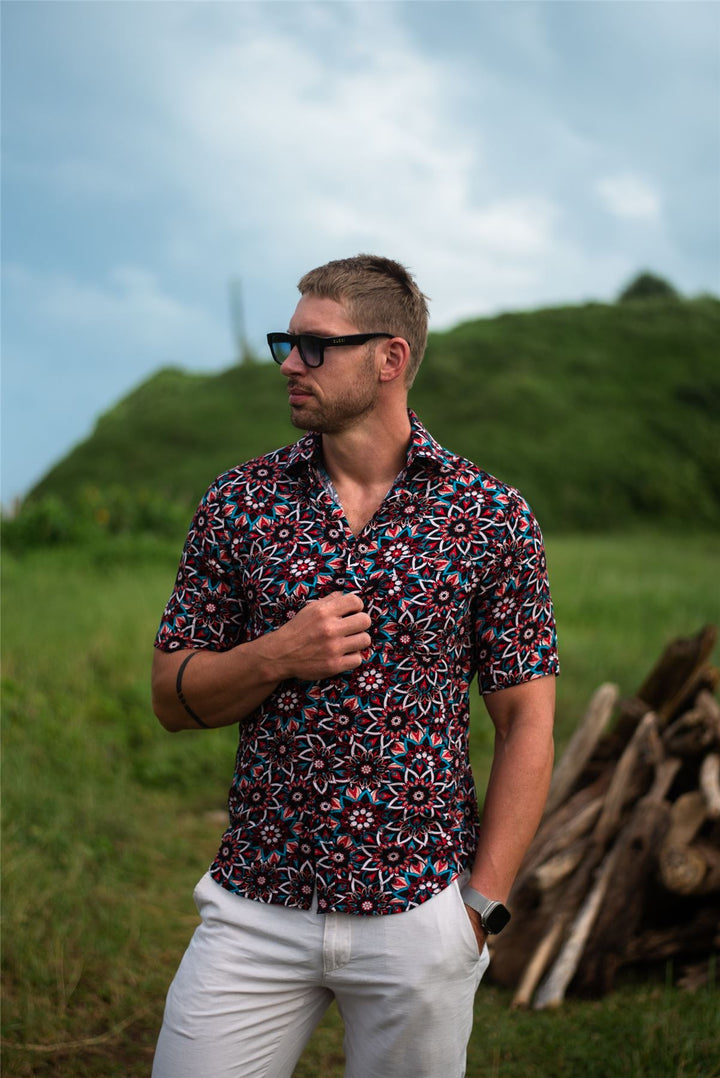 Regular Fit Short Sleeve Shirt - Lotus Kaleidoscope