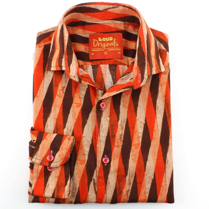 Tailored Fit Long Sleeve Shirt - Overlapping Art Deco