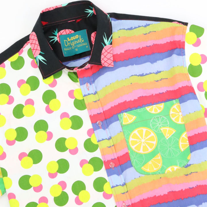 Regular Fit Short Sleeve Shirt - Bright Random Mixed Panel