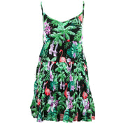 Tier Drop Summer Dress - Monstera Flamingos Rayon