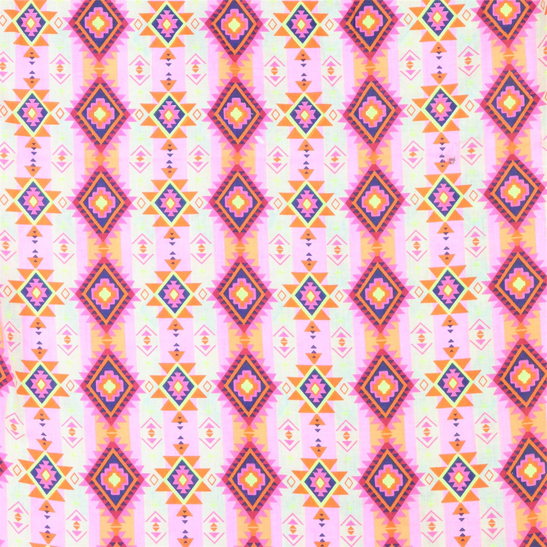 Regular Fit Short Sleeve Shirt - Neon Navajo