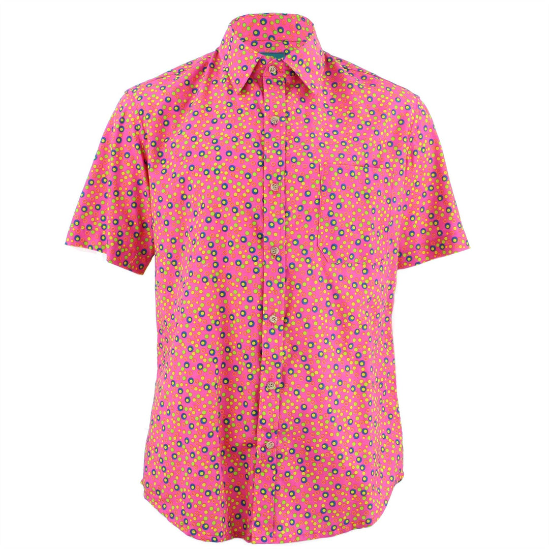 Tailored Fit Short Sleeve Shirt - Dotty Pink