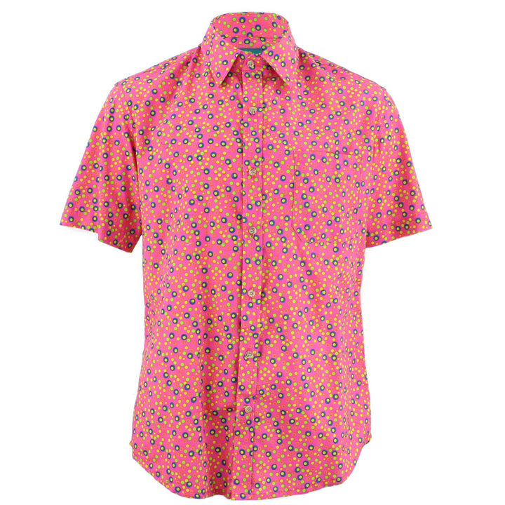 Tailored Fit Short Sleeve Shirt - Dotty Pink
