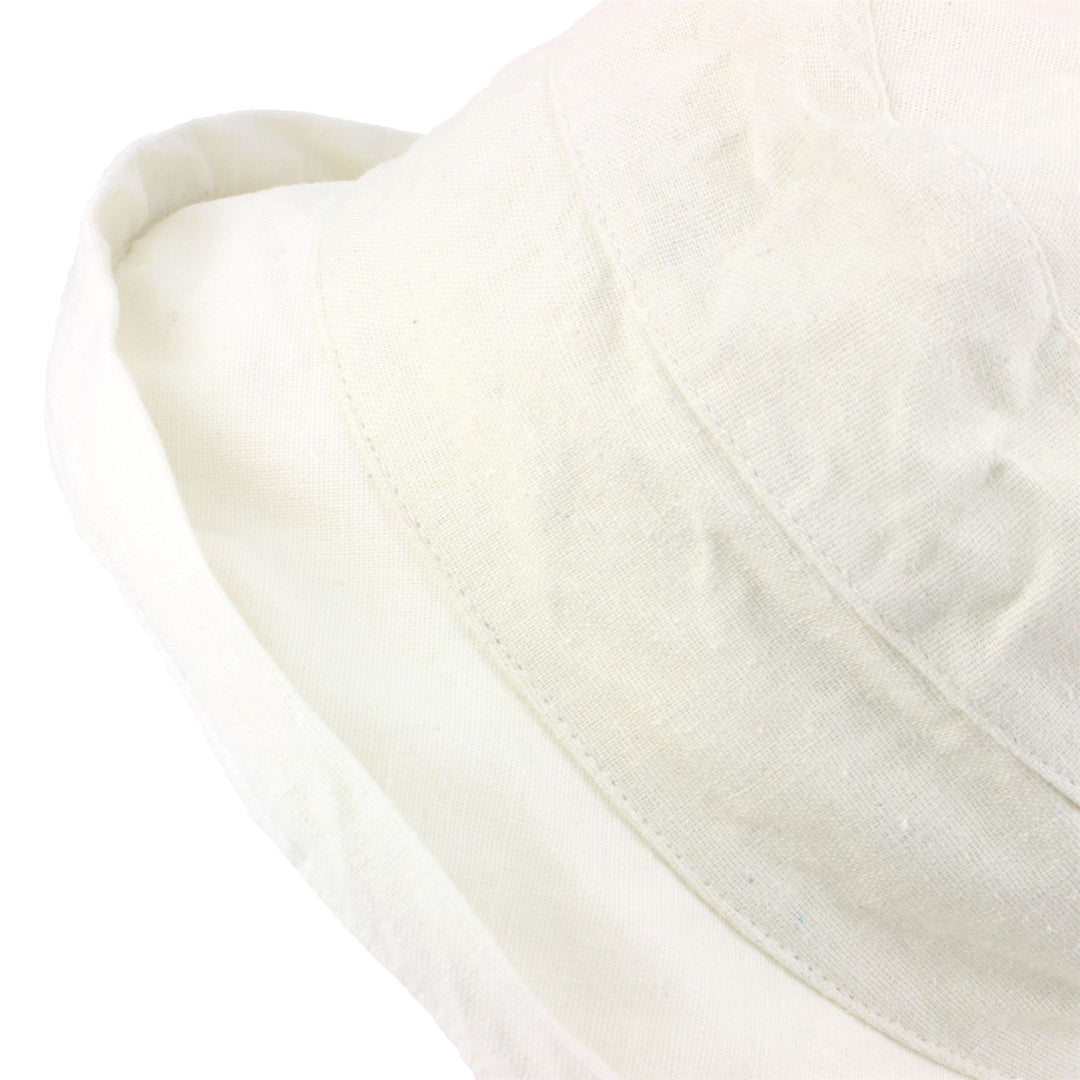 Ladies Linen Sun Hat - Off White