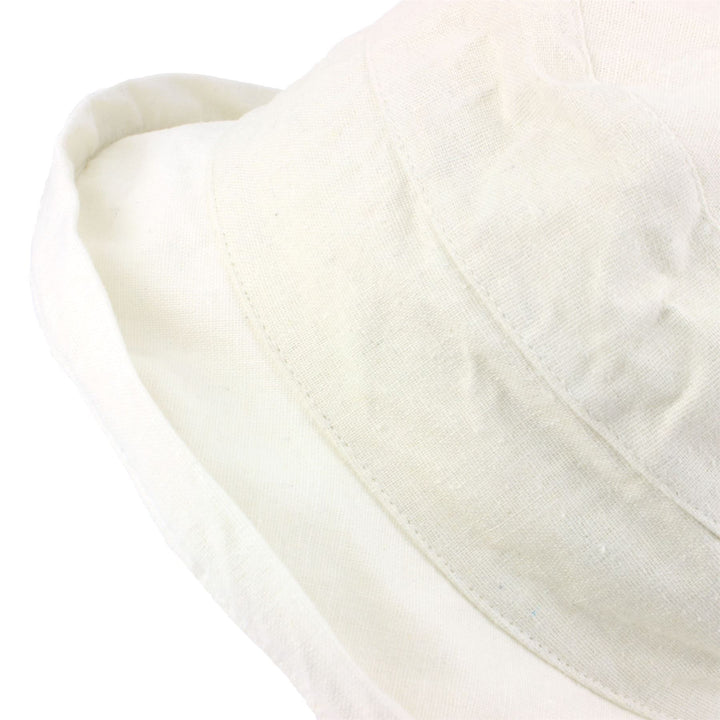 Ladies Linen Sun Hat - Off White