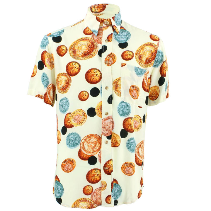Tailored Fit Short Sleeve Shirt - Coins & Polka Dots