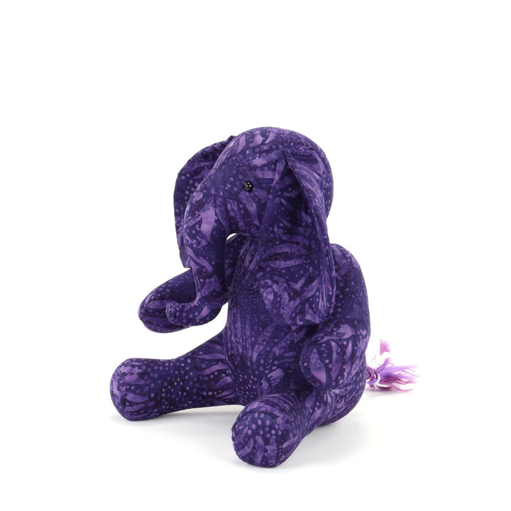Batik Cotton Friendship Elephant - Purple Leaf
