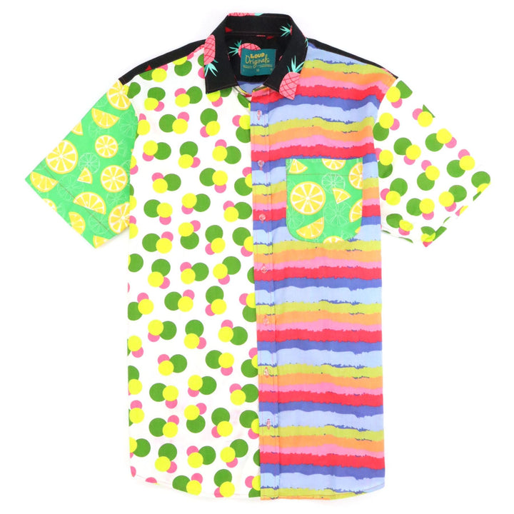 Regular Fit Short Sleeve Shirt - Bright Random Mixed Panel