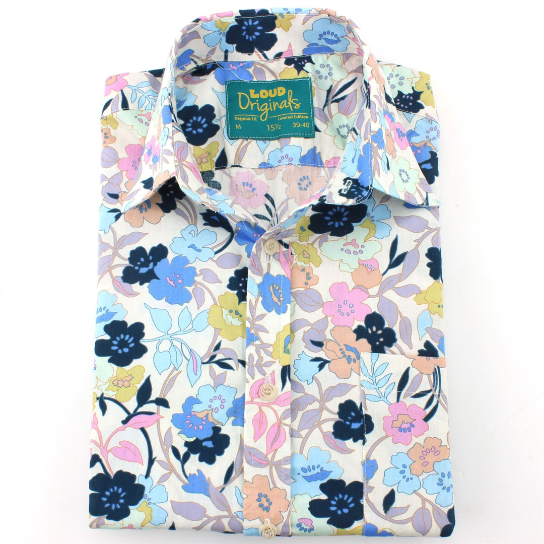 Slim Fit Short Sleeve Shirt - Minimalist Floral