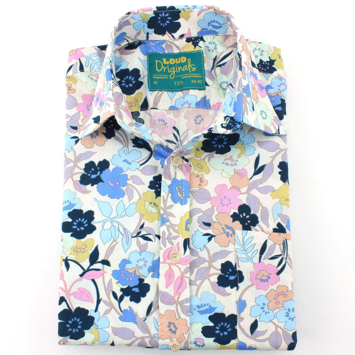 Slim Fit Short Sleeve Shirt - Minimalist Floral