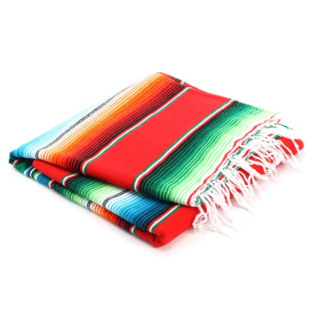 Handwoven Mexican Serape Large 200cm x 147cm - Red