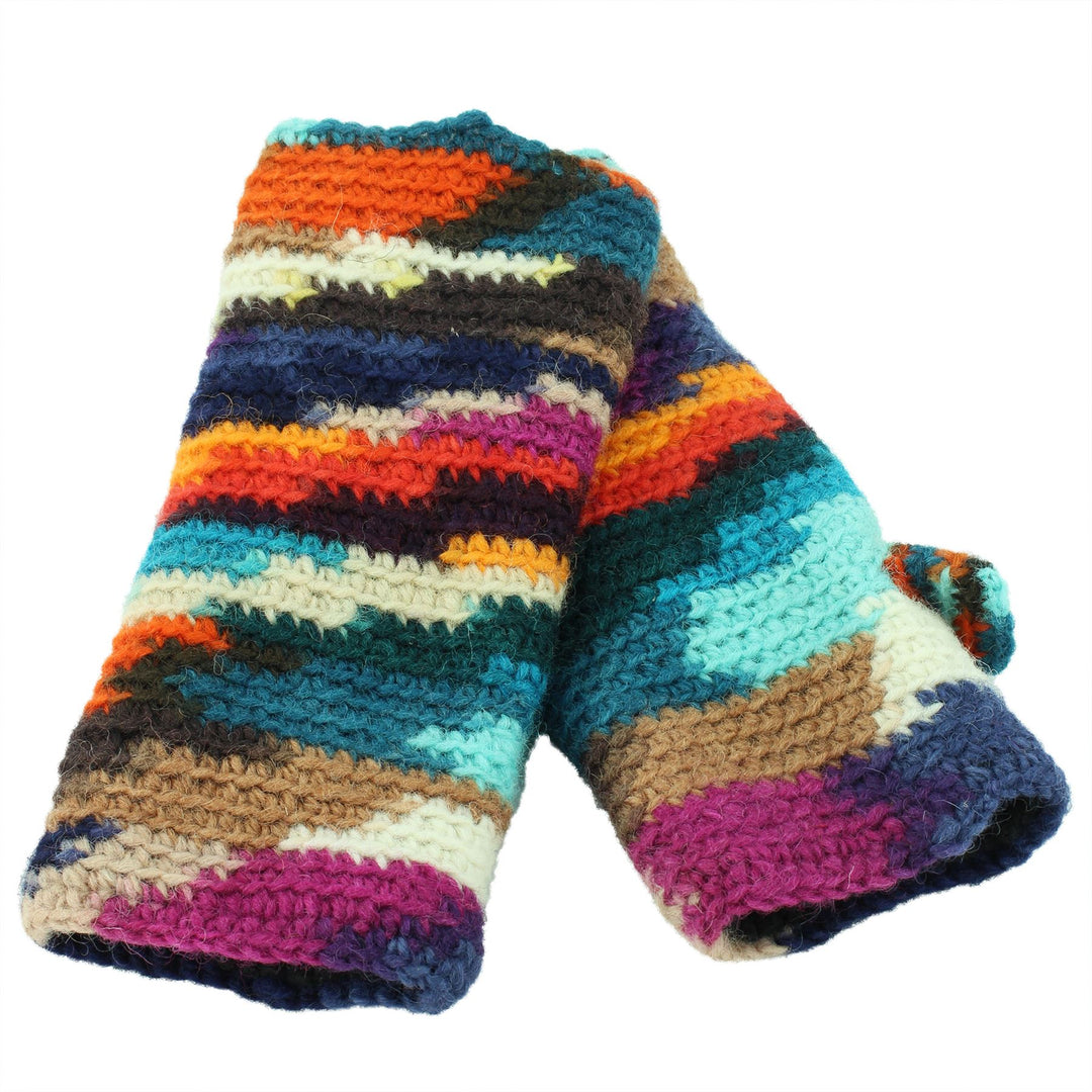 Wool Knit Arm Warmer - Multi