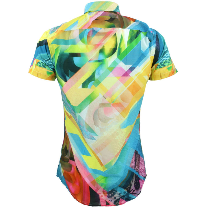 Tailored Fit Short Sleeve Shirt - Bright Diagonal Digital